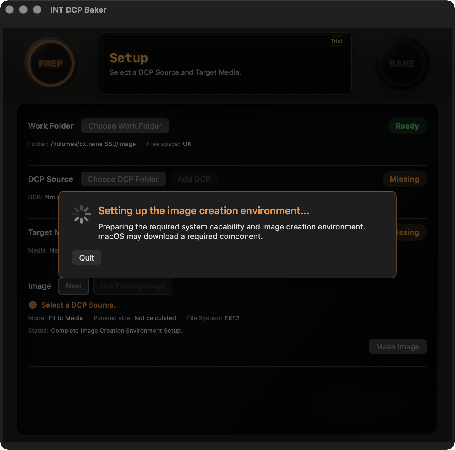 Image Creation Environment Setup in progress