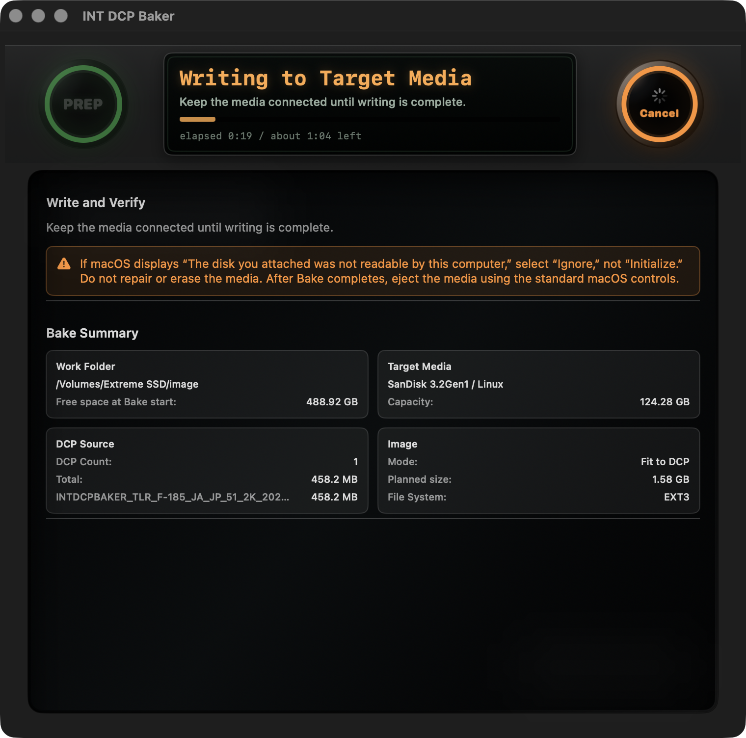 Writing to Target Media