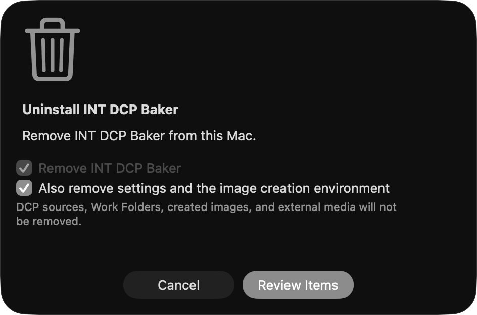 Complete uninstallation initial screen