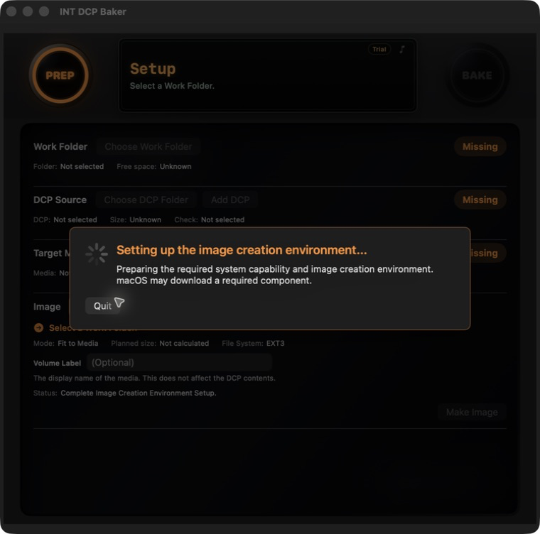 Image Creation Environment setup in progress