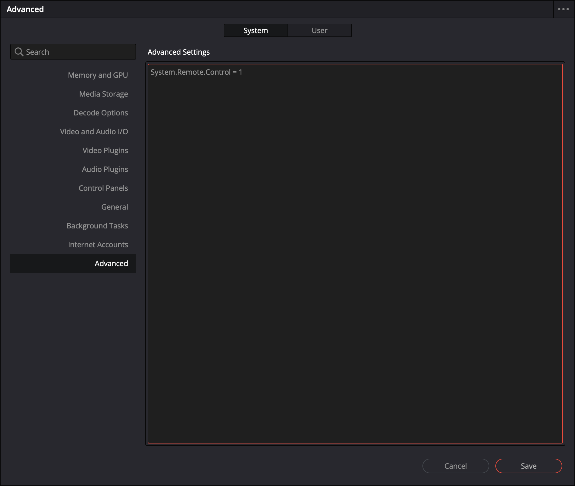 DaVinci Resolve Preferences