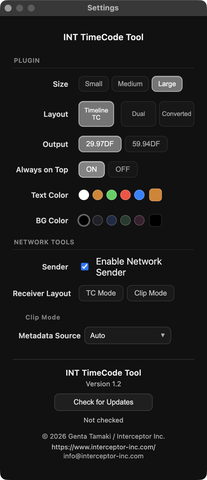 INT TimeCode Tool Network Tools